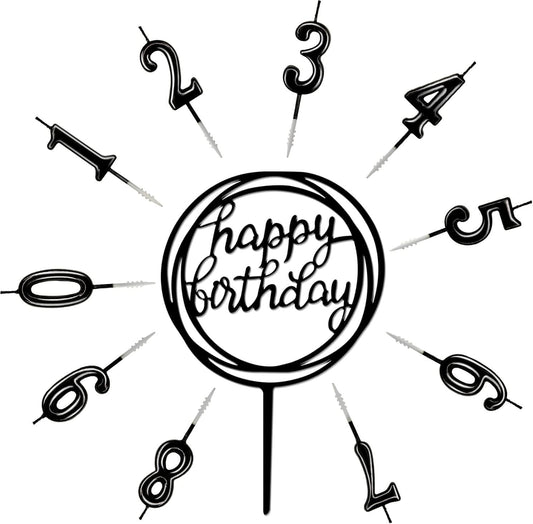 10-Piece Number Birthday Candles - Glitter Cake Topper Decoration for Birthday and Wedding Parties