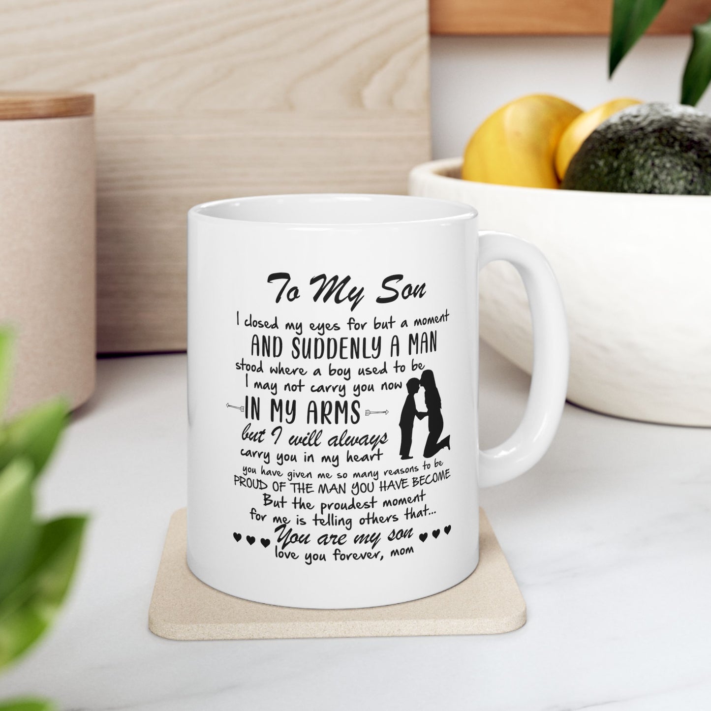 Mother to Son Mug – “To My Son, I Closed My Eyes…” Sentimental 11oz Ceramic Coffee Mug | Proud Mom Gift, Microwave & Dishwasher Safe