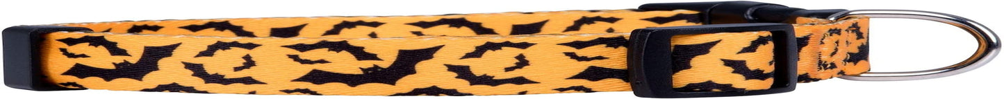 Spooktacular Large Halloween Dog Collar - Fun Bats Design!
