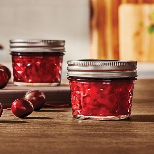 Mason 4Oz Quilted Jelly Jars with Lids and Bands, Set of 12