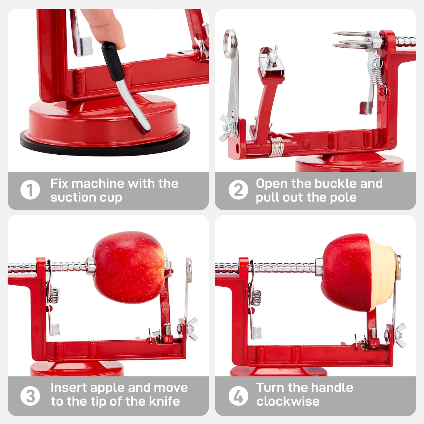 3 in 1 Apple Peeler and Corer Slicer Machine, Fruit Cutter Kitchen Tool Pear Fruit Easy Cut