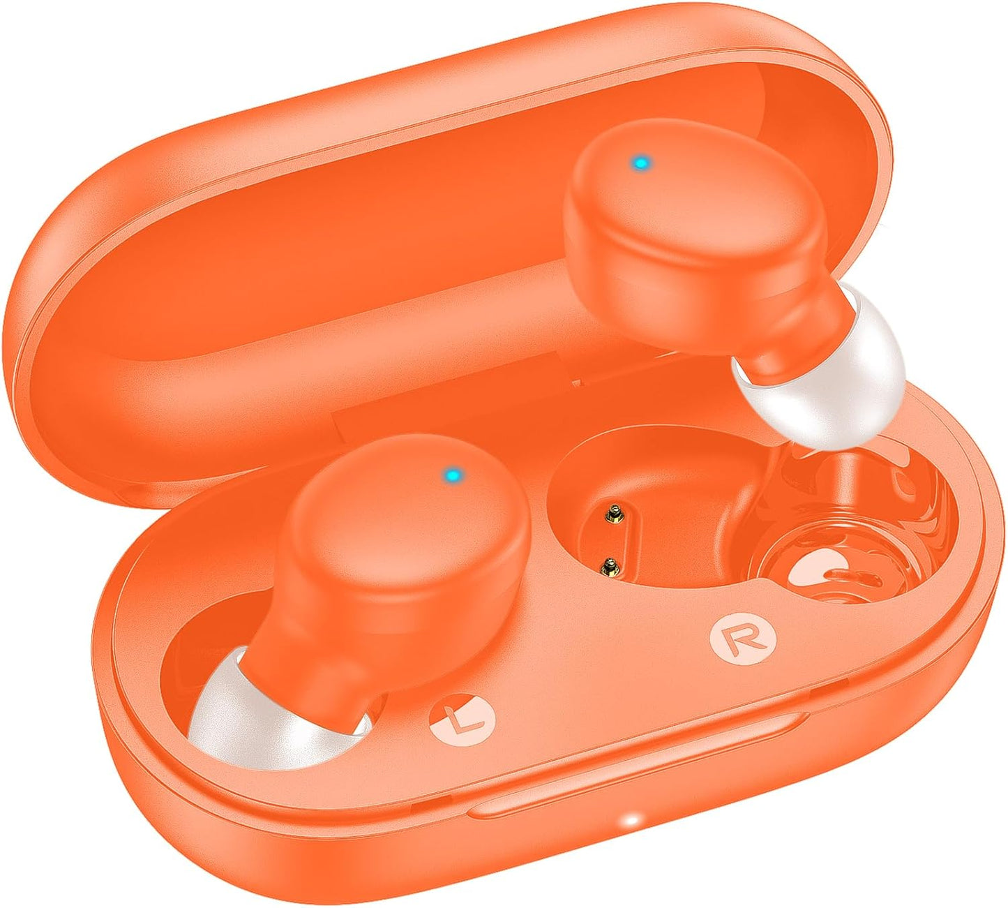 Wireless Earbuds Bluetooth 5.3 in Ear Buds Light Weight Headphones,Deep Bass Sound,Built in Mics Headset,Clear Calls Earphones for Sports Workout Glossy Bight Pink