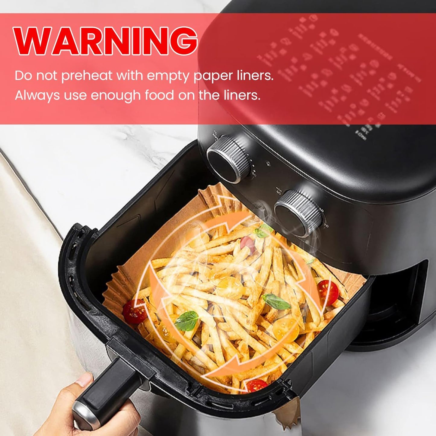 Small Air Fryer Liners Disposable, 2 QT Parchment Paper for COSORI 2.1 Qt Air Fryer, 125PCS 4.7 Inch Square Baking Paper Sheets for Mini Airfryer Basket