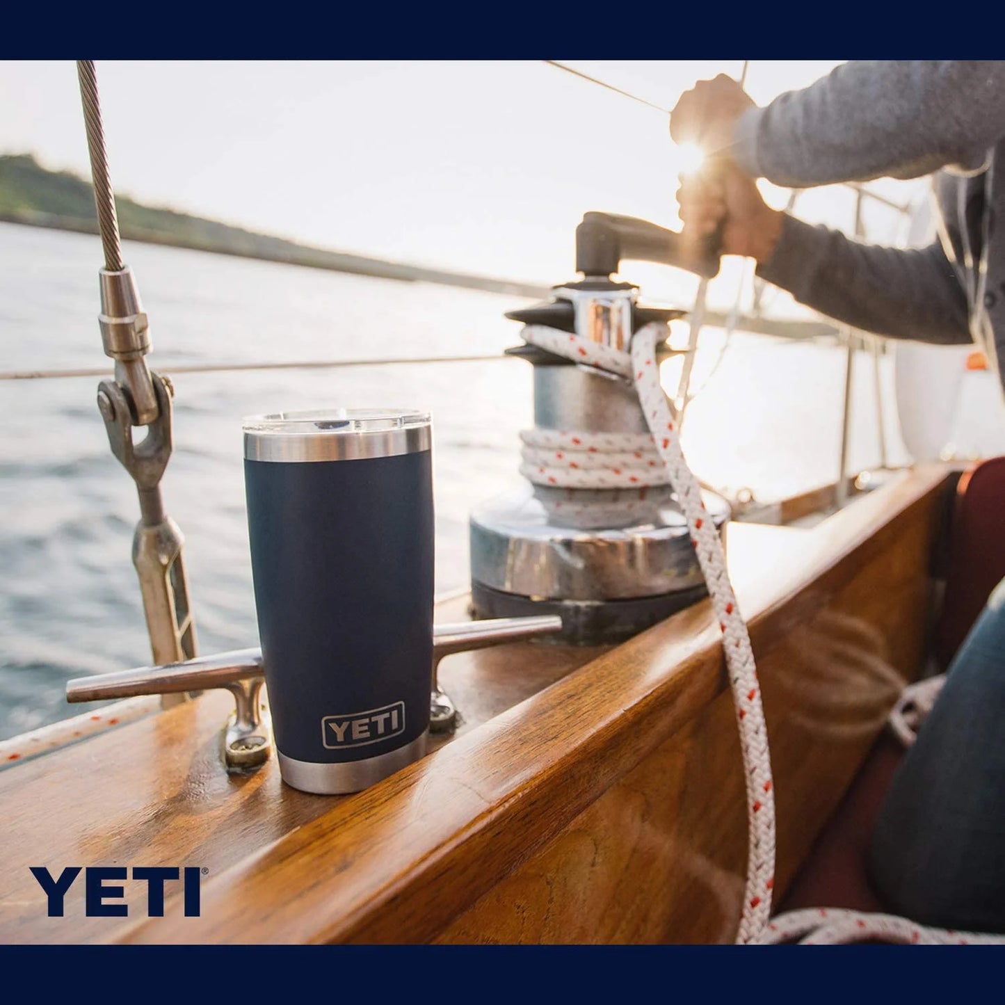 Yetl Rambler 20 Oz Tumbler, Stainless Steel, Vacuum Insulated with Magslider Lid, Navy