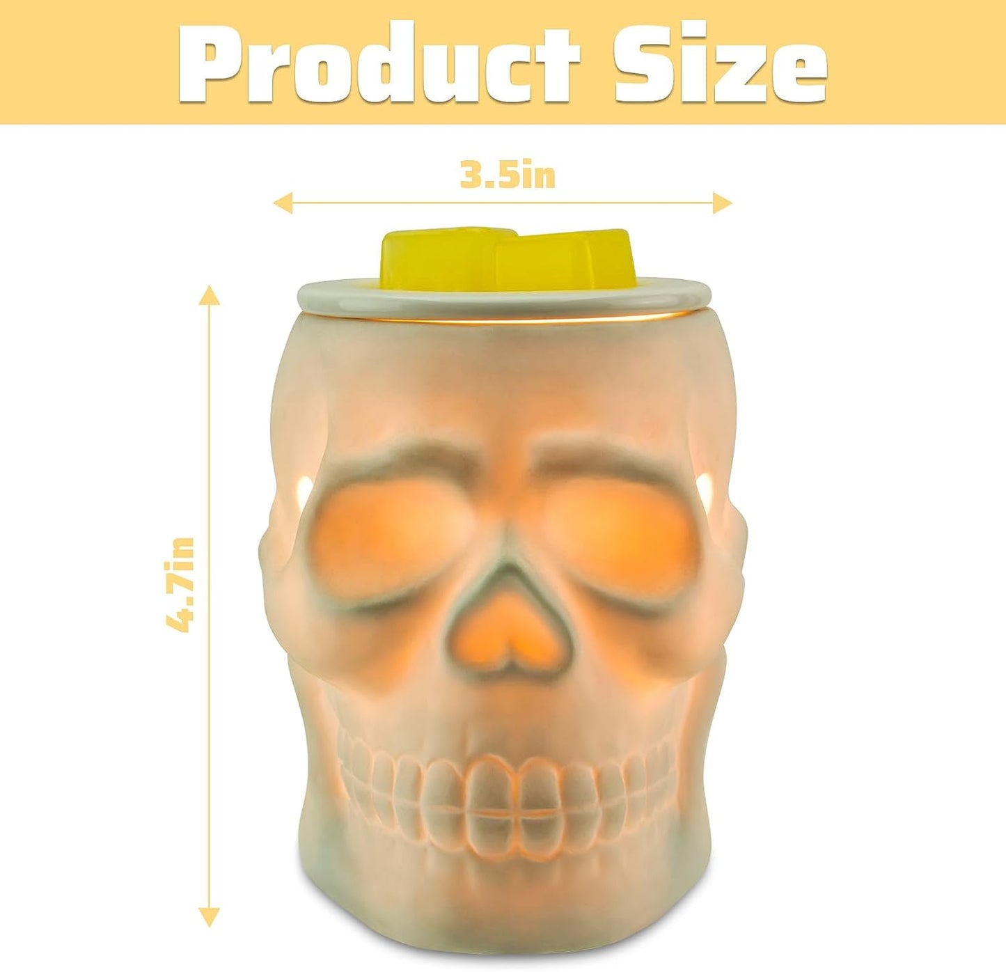 Spooktacular Ceramic Skull Wax Melt Warmer - Electric Scentsy Melter for Magic Candle & Fragrance Cubes