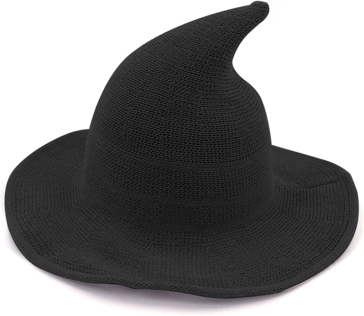 Stylish Black Knitted Wool Witch Hat for Halloween Parties and Everyday Cosplay