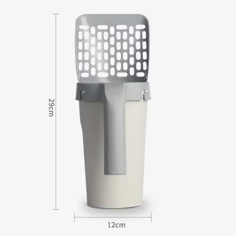 One Piece Cat Litter Scoop Efficient Cat Waste Scooper with Built in Garbage Bag Set Detachable Durable Pet Cleaning Supplies