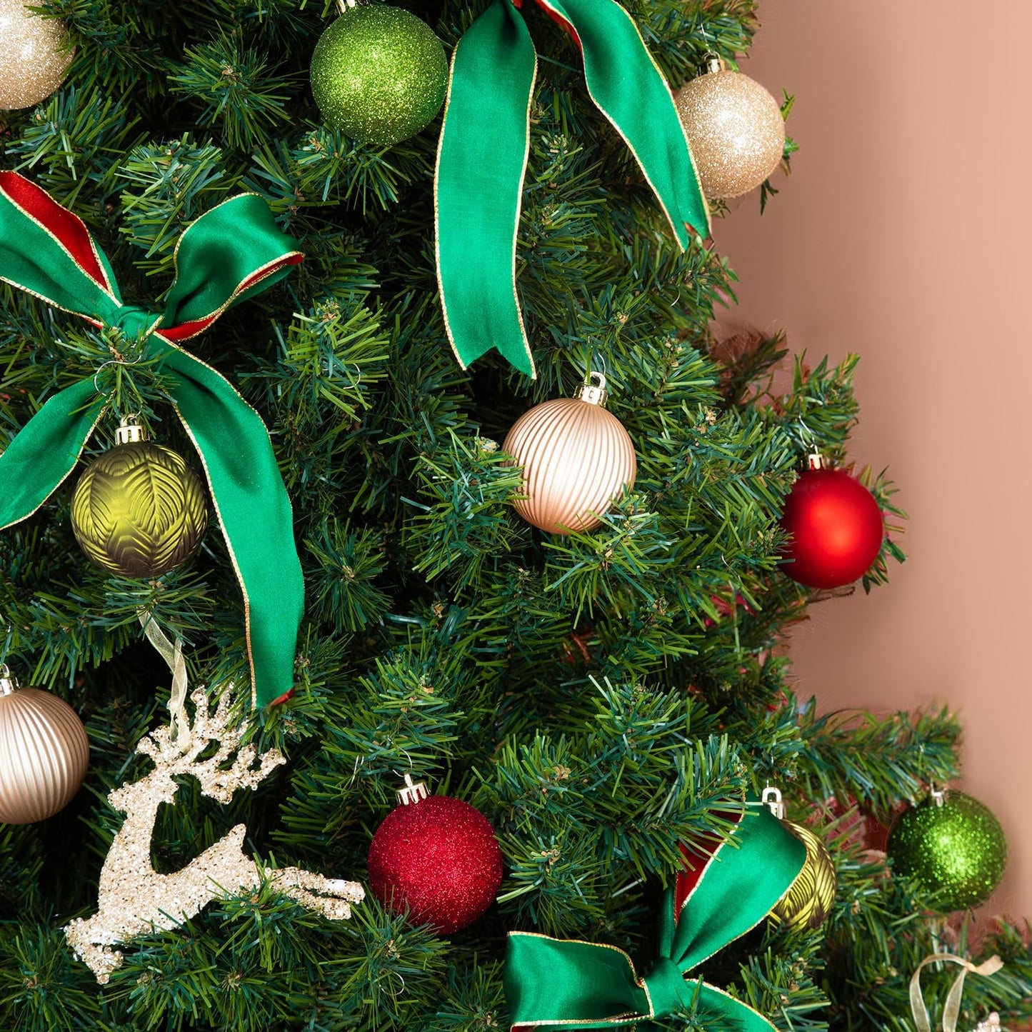 Ornaments, Shatterproof Christmas Tree Ornament Set, Christmas Balls Decoration 50 Count (2.24"/57Mm, Woodland)