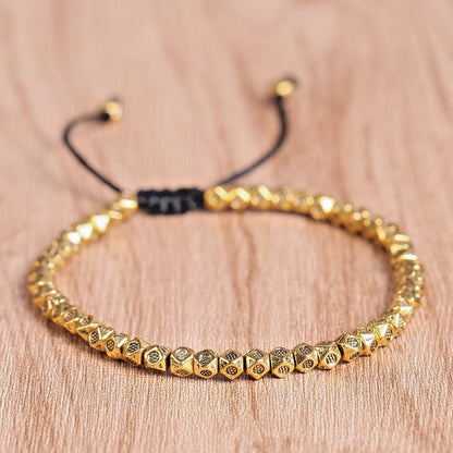 Tibetan Buddhist Copper Beads Bracelet Healing Reiki Protection Women Men Gifts