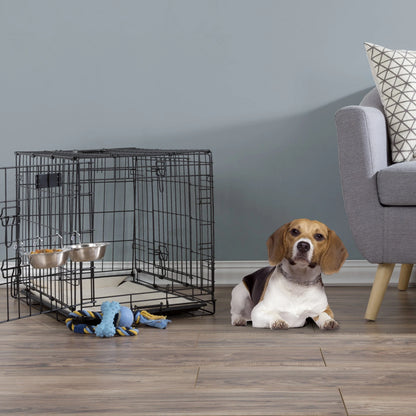 Set of 2 Stainless-Steel Hanging Dog Bowls - 20Oz Each