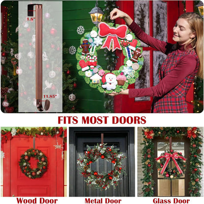 Adjustable Metal Wreath Door Hanger - Perfect for Easter Decor, Welcome Signs & Front Porch Style (15-25 Inches)