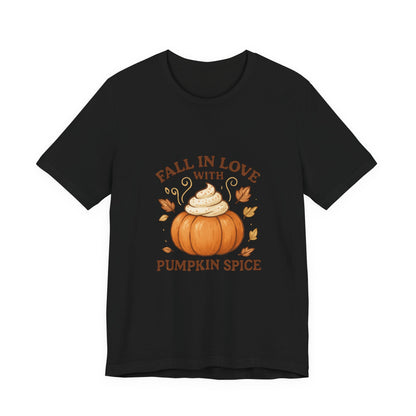 Fall in Love with Pumpkin Spice – Cute Autumn Design with Whipped Cream Pumpkin & Fall Leaves | Cozy Fall Decor or Apparel