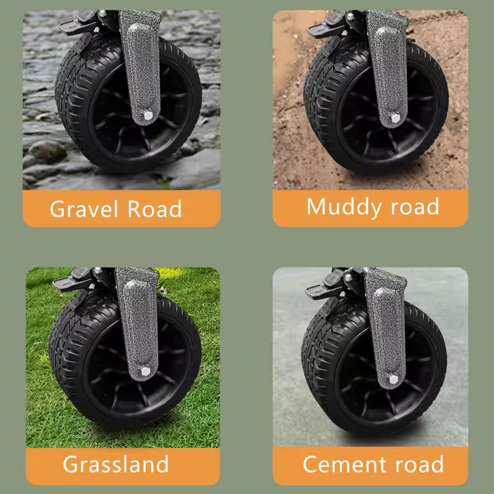 Min Capacity 5.5 Cu. Ft. Steel Utility Park Garden Cart Powered Wheelbarrow Green Supports up to 300 Lbs