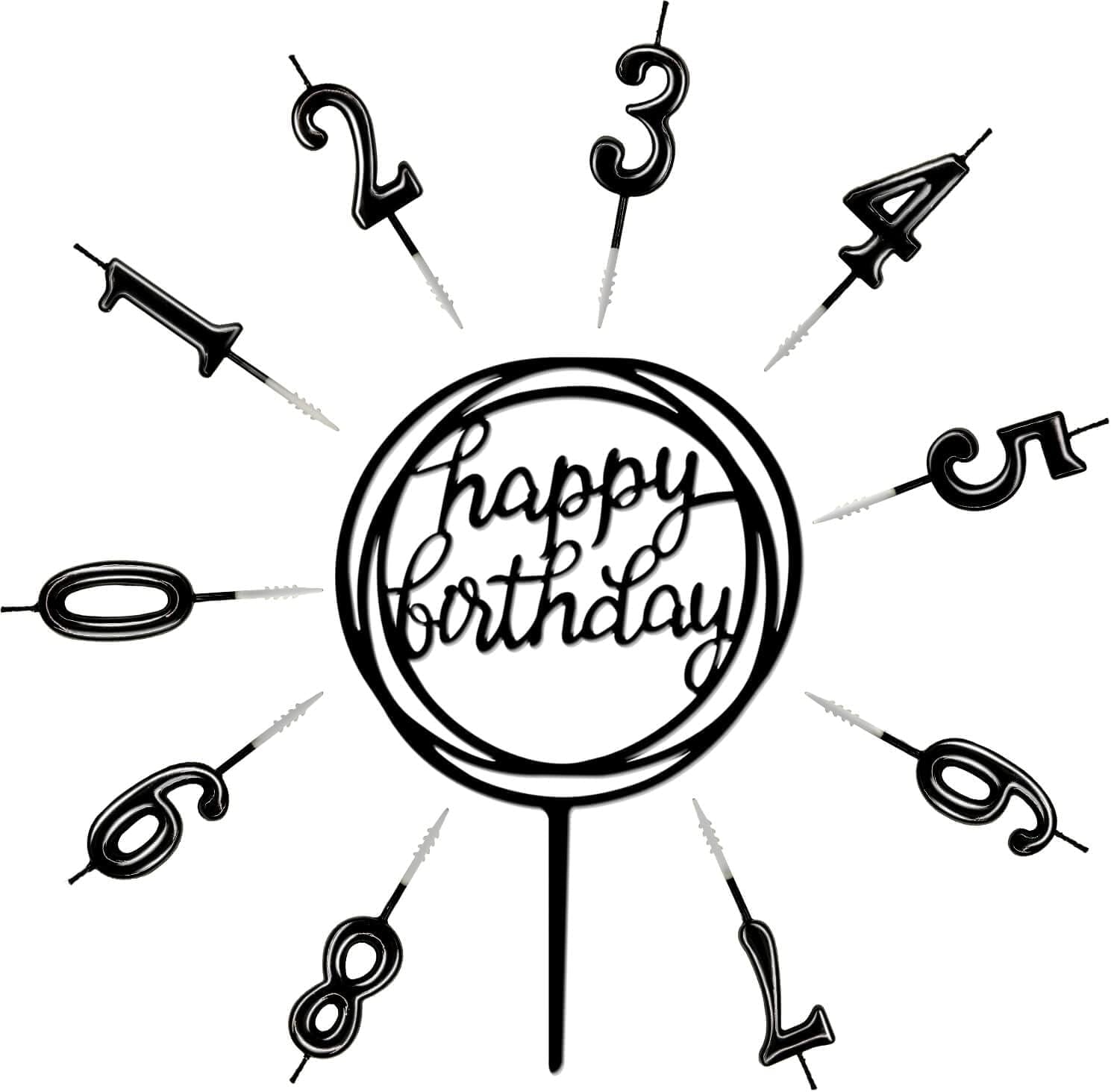 10-Piece Number Birthday Candles - Glitter Cake Topper Decoration for Birthday and Wedding Parties