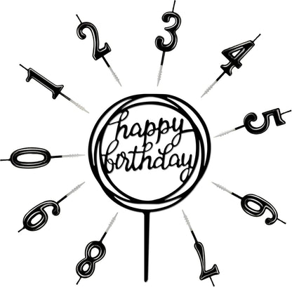 10-Piece Number Birthday Candles - Glitter Cake Topper Decoration for Birthday and Wedding Parties