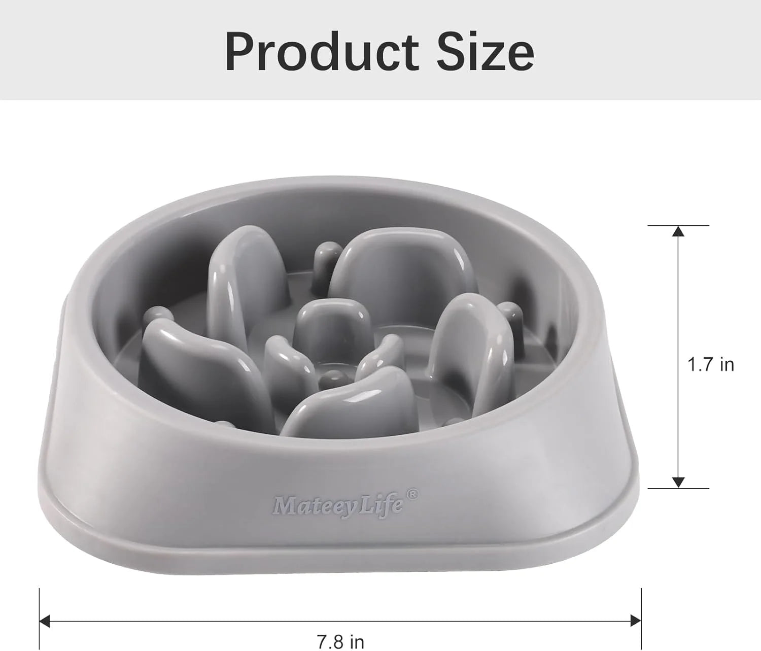 Slow Feeder Dog Bowls 2PCS, Non Slip Cat Food Bowls, Bloat Stop Maze Dishes, Interactive Feeder for All Breeds 2 Cup Gray&Black