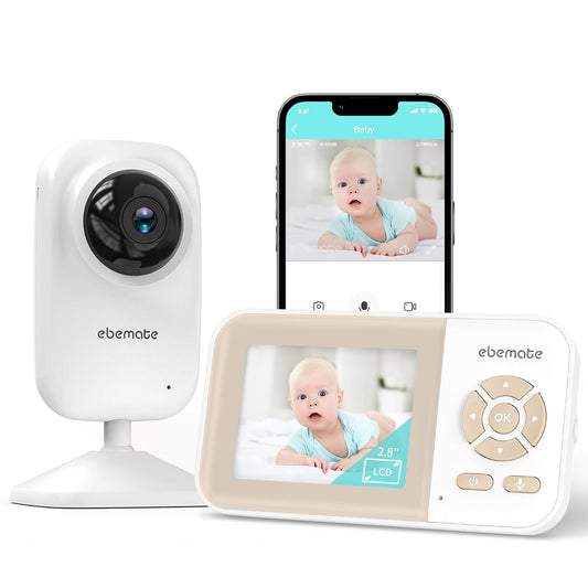 Video Baby Monitor Camera with 2.8" LCD Screen Video & Audio No Glow Night Vision,2-Way Talk Audio Cam Baby Monitoring 1200FT Range EBE28