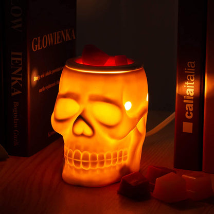 Spooktacular Ceramic Skull Wax Melt Warmer - Electric Scentsy Melter for Magic Candle & Fragrance Cubes