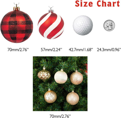 Ornaments, Shatterproof Christmas Tree Ornament Set, Christmas Balls Decoration 35 Count (2.75"/70Mm, New Gold)