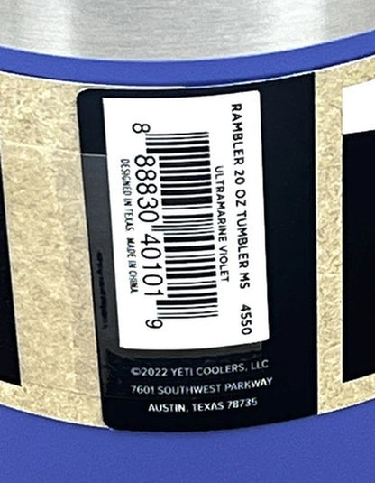 Yeti Rambler 20 Oz Tumbler Ultramarine Violet Limited Edition NEW COLOR