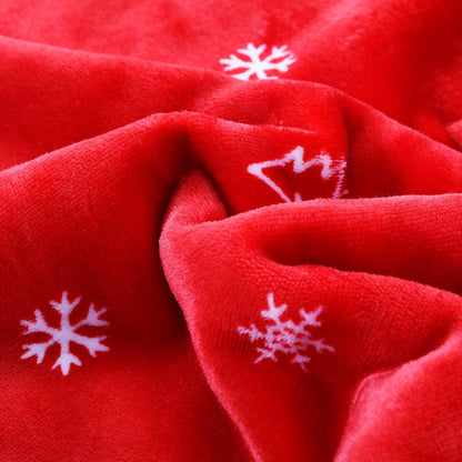 Cozy Christmas Sherpa Fleece Throw Blanket - Super Soft Reversible Plush Blanket for Bed & Sofa, 50"x60", Festive Red