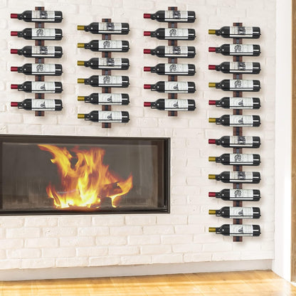 Wine Rack Wall Mounted for 24 Wine Bottles, Wood Wine Racks for Wall, Wine Holde