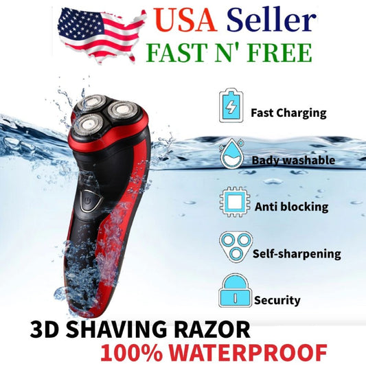 Men'S Razor Rotary Waterproof Electric Shaver Pop-Up Trimmer Wet Dry Cordless US