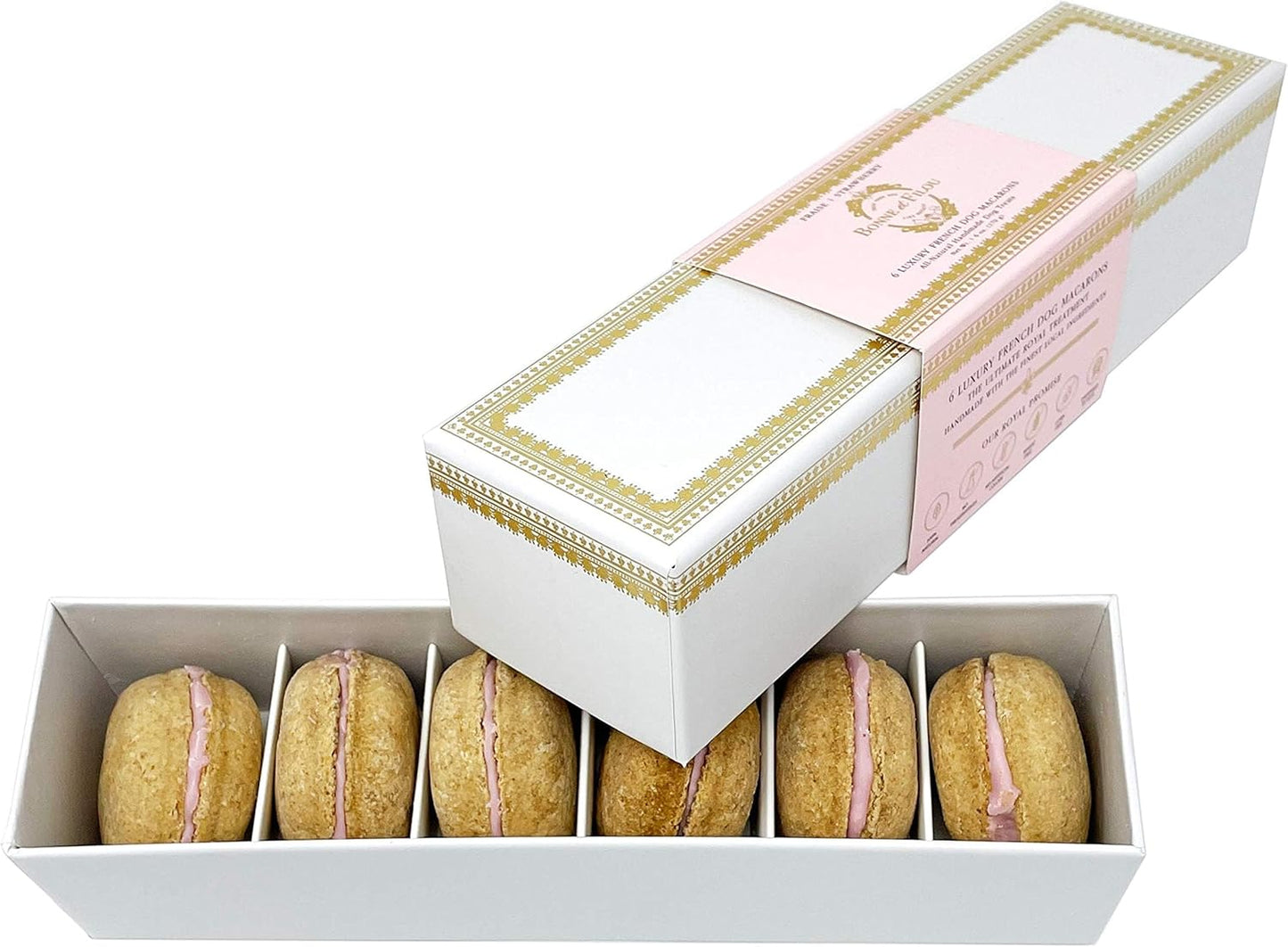 Christmas Dog Treats Strawberry Cupcakes, Dog Birthday Gift for Medium to Large Breed – Gourmet Macaron Cakes, Healthy & Delicious Human Grade Snacks – 6 Count