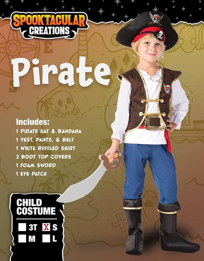 Ahoy, Matey! Kids Pirate Costume Set for Toddler Halloween Fun & Themed Parties