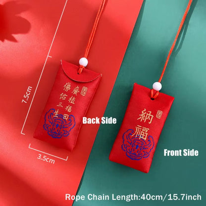 Spiritual Salt with Sachet Buddhist Spiritual Salt Pouch Necklace Blessing Lucky Bag Amulet Blessing Sachets Pendant