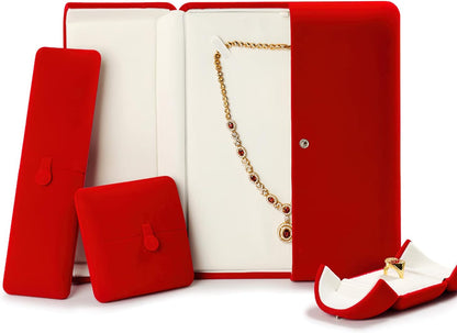 Red Velvet Ring Box for Proposal/Engagement/Wedding Premium Jewelry Gift Box