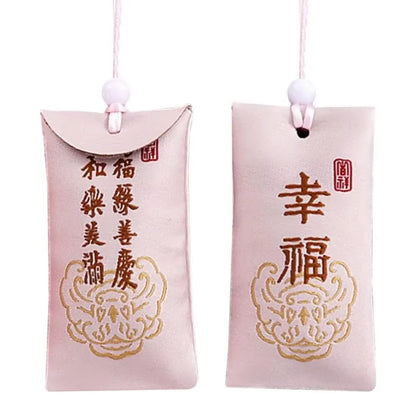 Spiritual Salt with Sachet Buddhist Spiritual Salt Pouch Necklace Blessing Lucky Bag Amulet Blessing Sachets Pendant