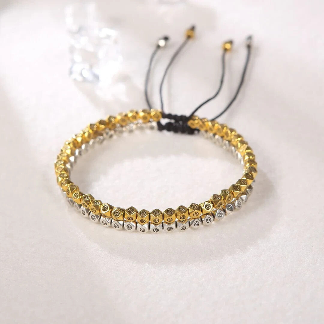 Tibetan Buddhist Copper Beads Bracelet Healing Reiki Protection Women Men Gifts