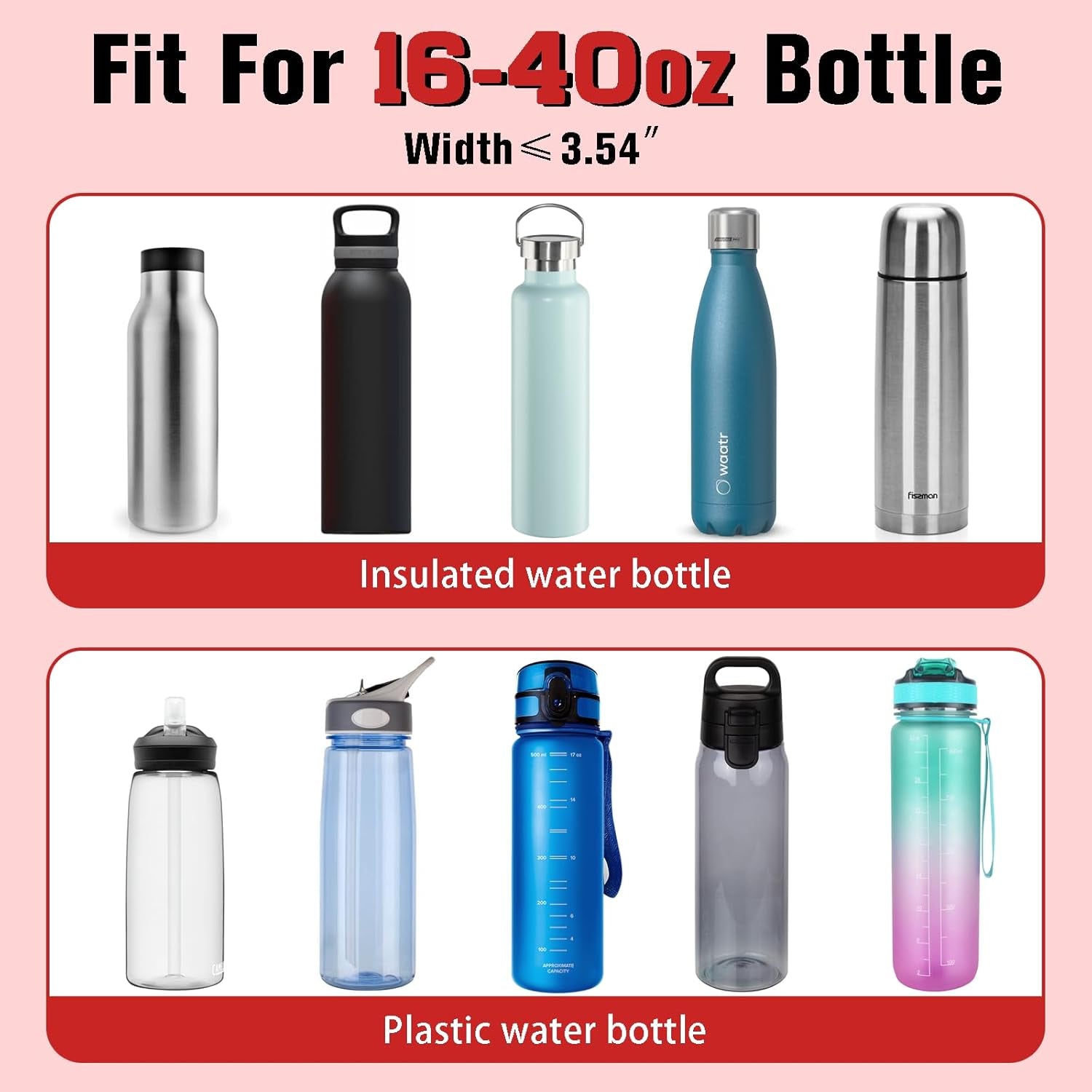 Cartoon Mouse Water Bottle Sleeve Cup Carrier Bag for 16/20/24/30/32/40 OZ Insulted Tumbler Holder with Strap for Women Girl Hiking Camping