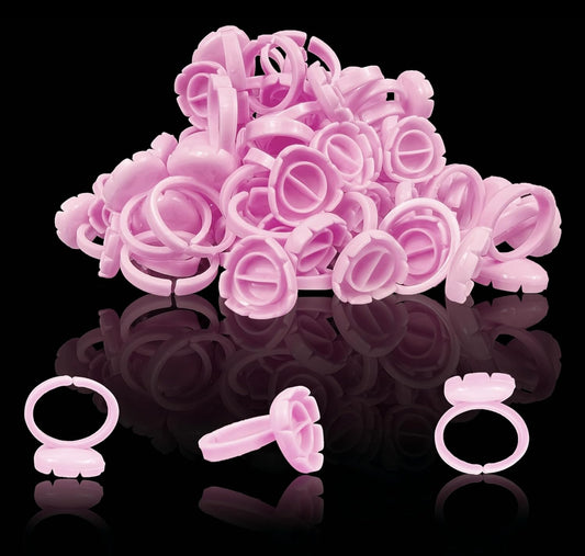 200Pcs Glue Rings for Eyelash Extensions - Lash Extension Ring Holder Cup Professional Tech Supplies – Adjustable, Disposable & Flower Nail Art, Tattoo Makeup