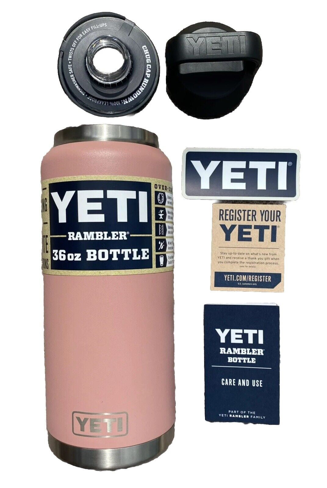 YETI Rambler 36 Oz. Bottle W/Chug Cap Sandstone Pink-Limited Edition