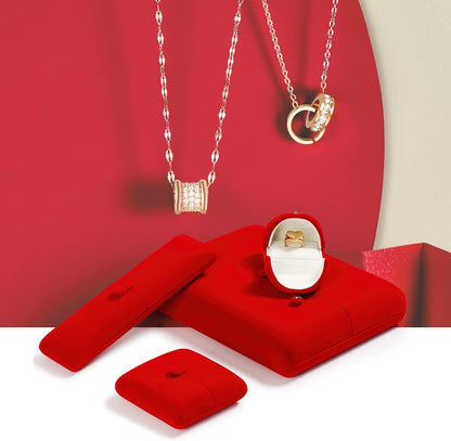 Red Velvet Ring Box for Proposal/Engagement/Wedding Premium Jewelry Gift Box