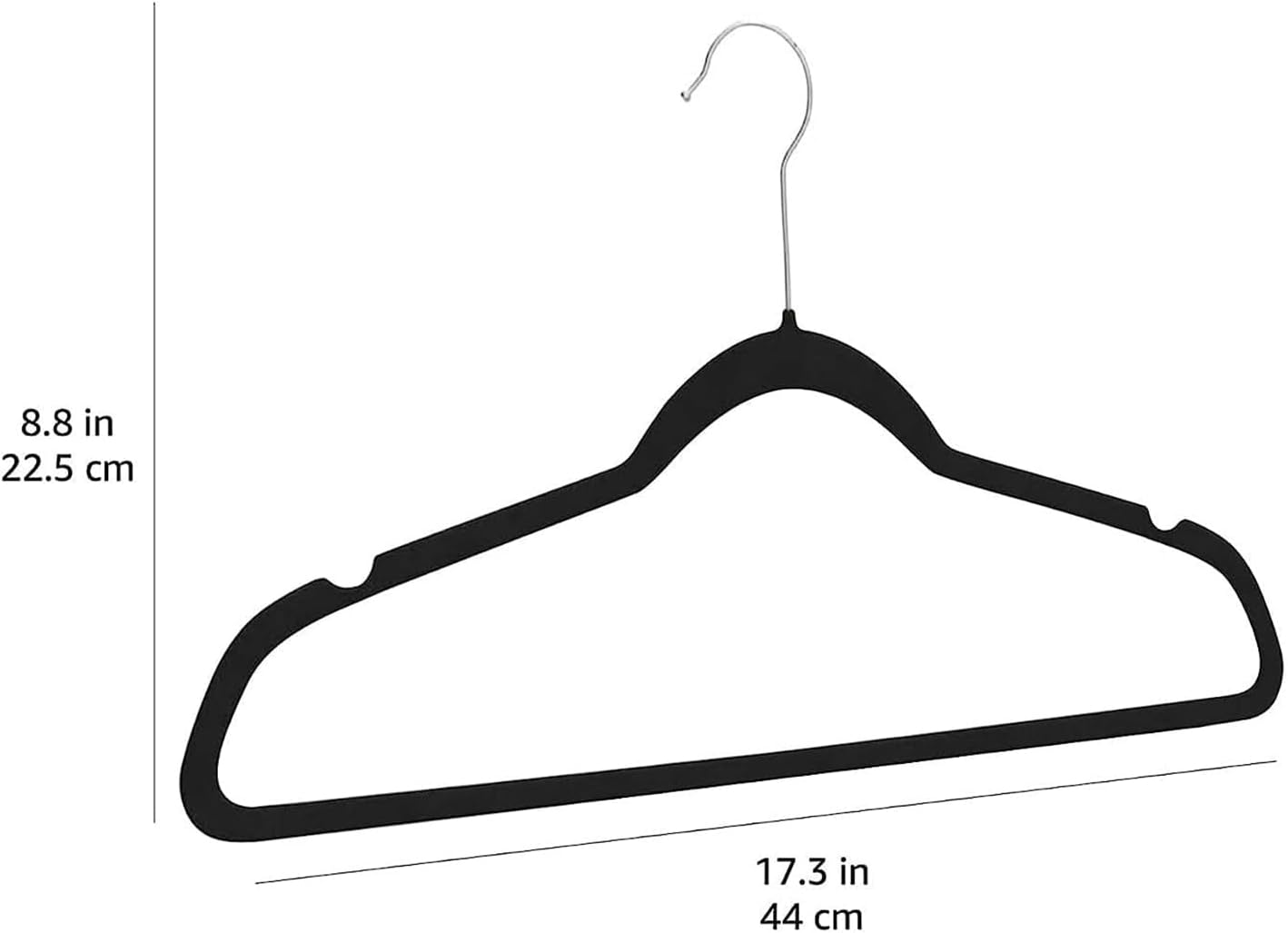 Slim Velvet, Non-Slip Suit Clothes Hangers, Pack of 30, Black