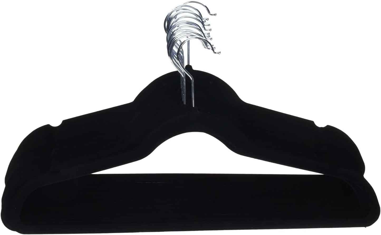 Slim Velvet, Non-Slip Suit Clothes Hangers, Pack of 30, Black