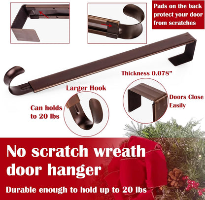 Adjustable Metal Wreath Door Hanger - Perfect for Easter Decor, Welcome Signs & Front Porch Style (15-25 Inches)