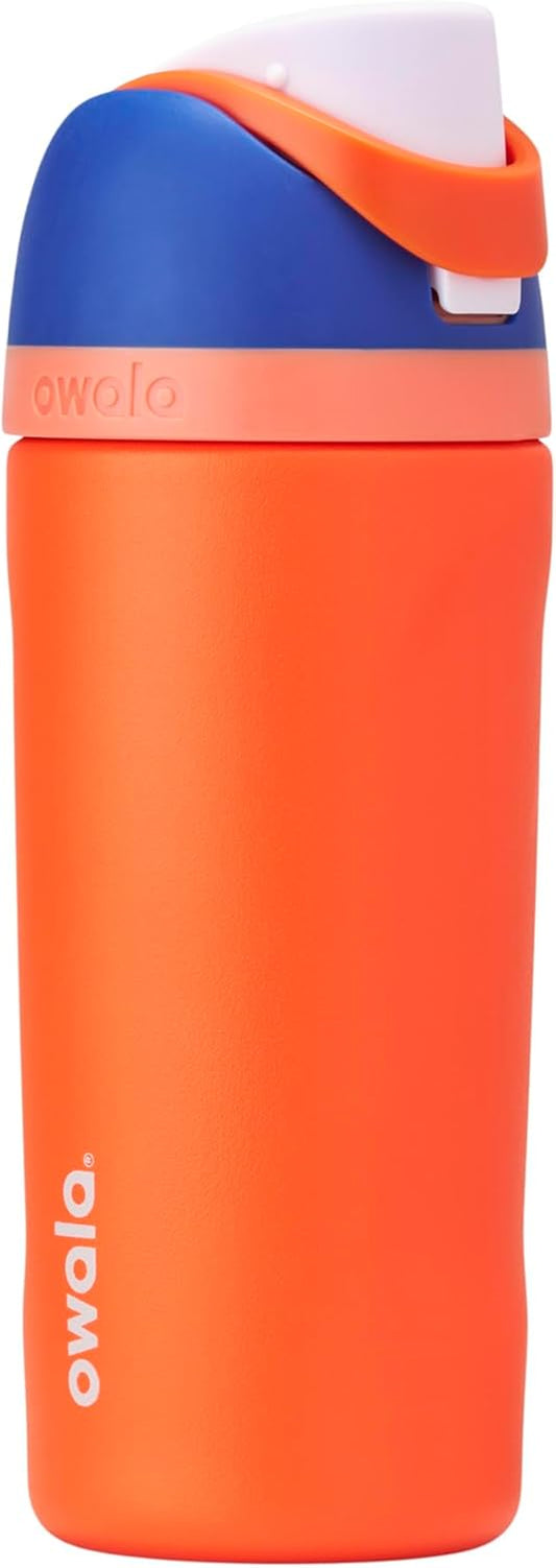 Kids Freesip Insulated Stainless Steel Water Bottle with Straw for Sports, Travel, and School Bpa-Free Sports Water Bottle, 16 Oz, Blue Citrus