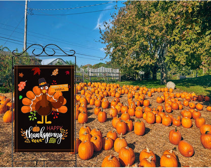 Vibrant Thanksgiving Garden Flag - Double-Sided Turkey Decor for Fall Celebrations - 28 x 40 inches