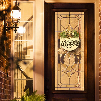 Charming Rustic Welcome Sign Wreath for Front Door - Spring Farmhouse Decor for Outdoor Home Elegance