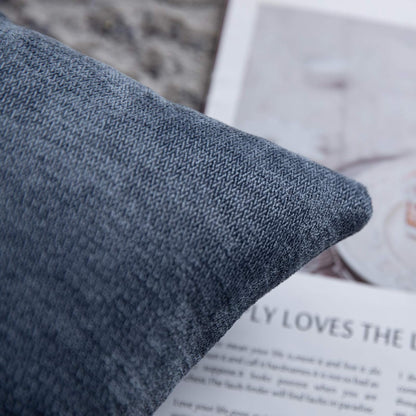 Set of 2 Blue Grey 18x18 Inch Rustic Farmhouse Decorative Pillow Covers - Perfect for Sofa and Couch Decoration