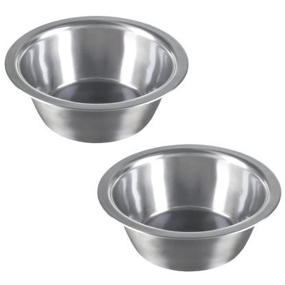 Set of 2 Stainless-Steel Hanging Dog Bowls - 20Oz Each