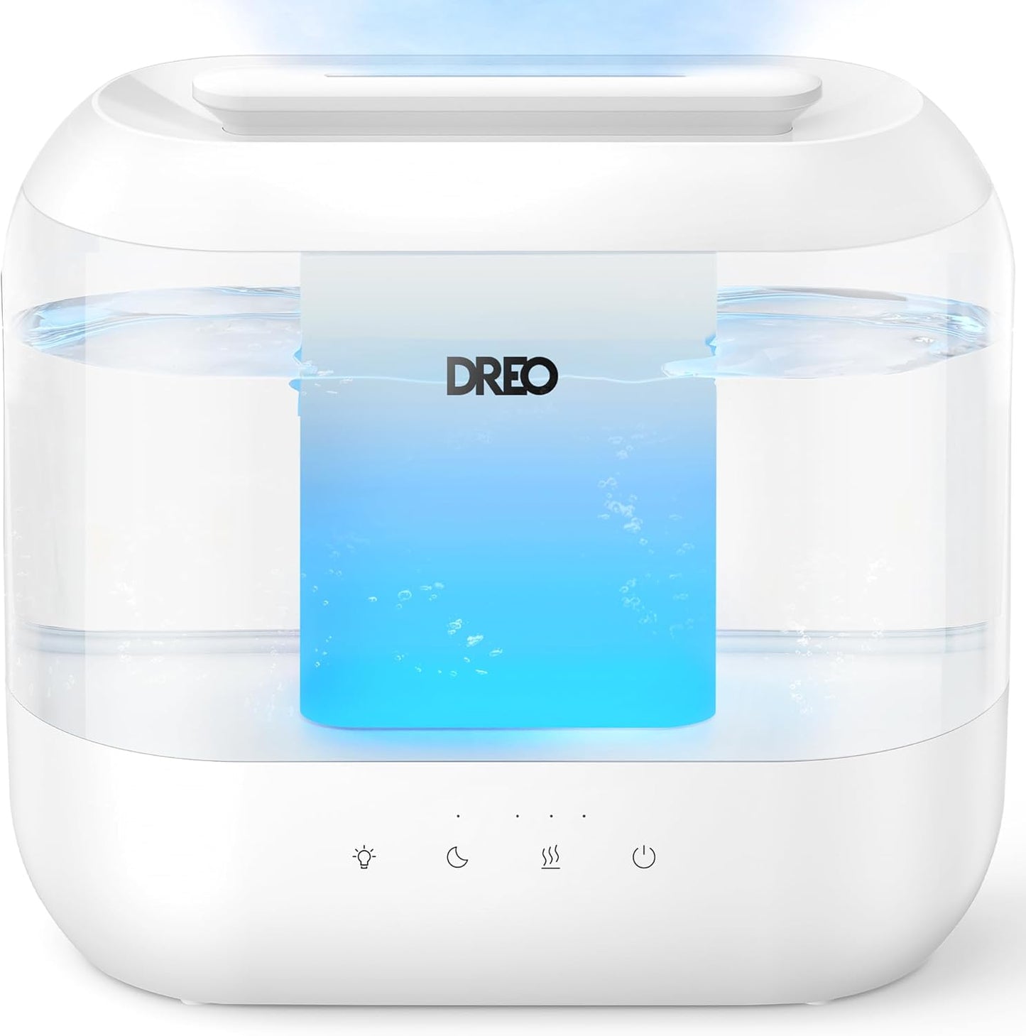 Dreo Humidifiers for Bedroom, 4L Top Fill 4L Humidifiers for Bedroom, 36H Runtime, 28 Db Quiet Cool Mist Supersized Air Humidifier for Large Room, Plants, Baby Nursery, Indoor, Night Light, Easy to Clean & Fill, Black