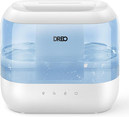 Dreo Humidifiers for Bedroom, 4L Top Fill 4L Humidifiers for Bedroom, 36H Runtime, 28 Db Quiet Cool Mist Supersized Air Humidifier for Large Room, Plants, Baby Nursery, Indoor, Night Light, Easy to Clean & Fill, Black