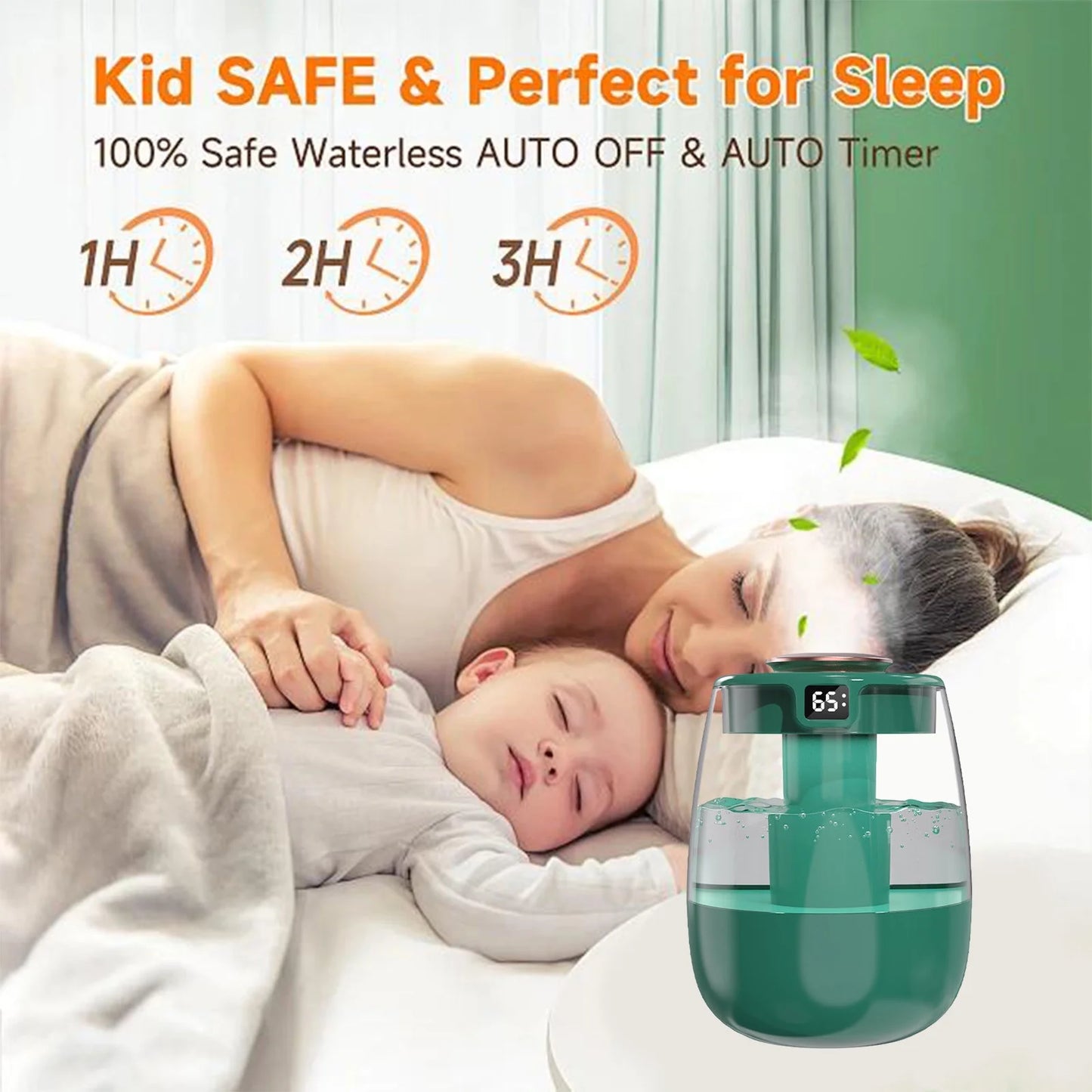 Humidifiers for Bedroom,Usb with and Humidity Display,Easy to Fill & Clean,Quiet Cool Mist Air Humidifier for Home Baby Nursery & Plants,Bpa-Free for Safety