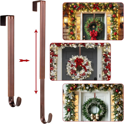 Adjustable Metal Wreath Door Hanger - Perfect for Easter Decor, Welcome Signs & Front Porch Style (15-25 Inches)