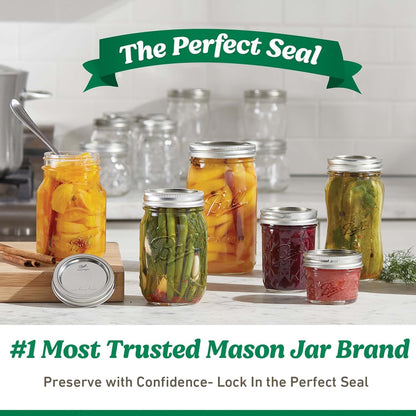 Mason 4Oz Quilted Jelly Jars with Lids and Bands, Set of 12